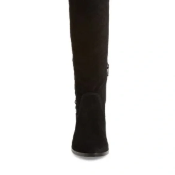 NEW VINCE CAMUTO Boots Kreesell Black Suede Leather SUEDE Knee High Boots TALL - Picture 2 of 9